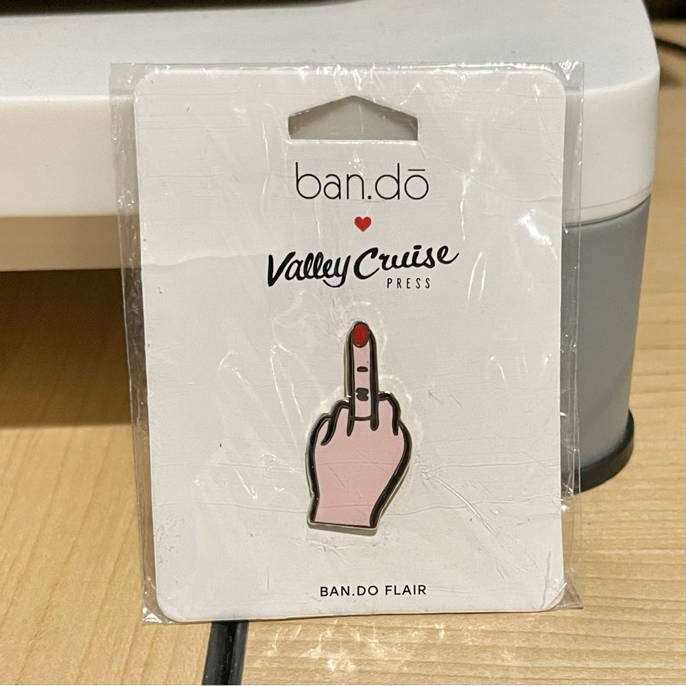 NWT Ban.do Flair Accessory Middle Finger Lapel Pin, Unique and Great Gift 🎁